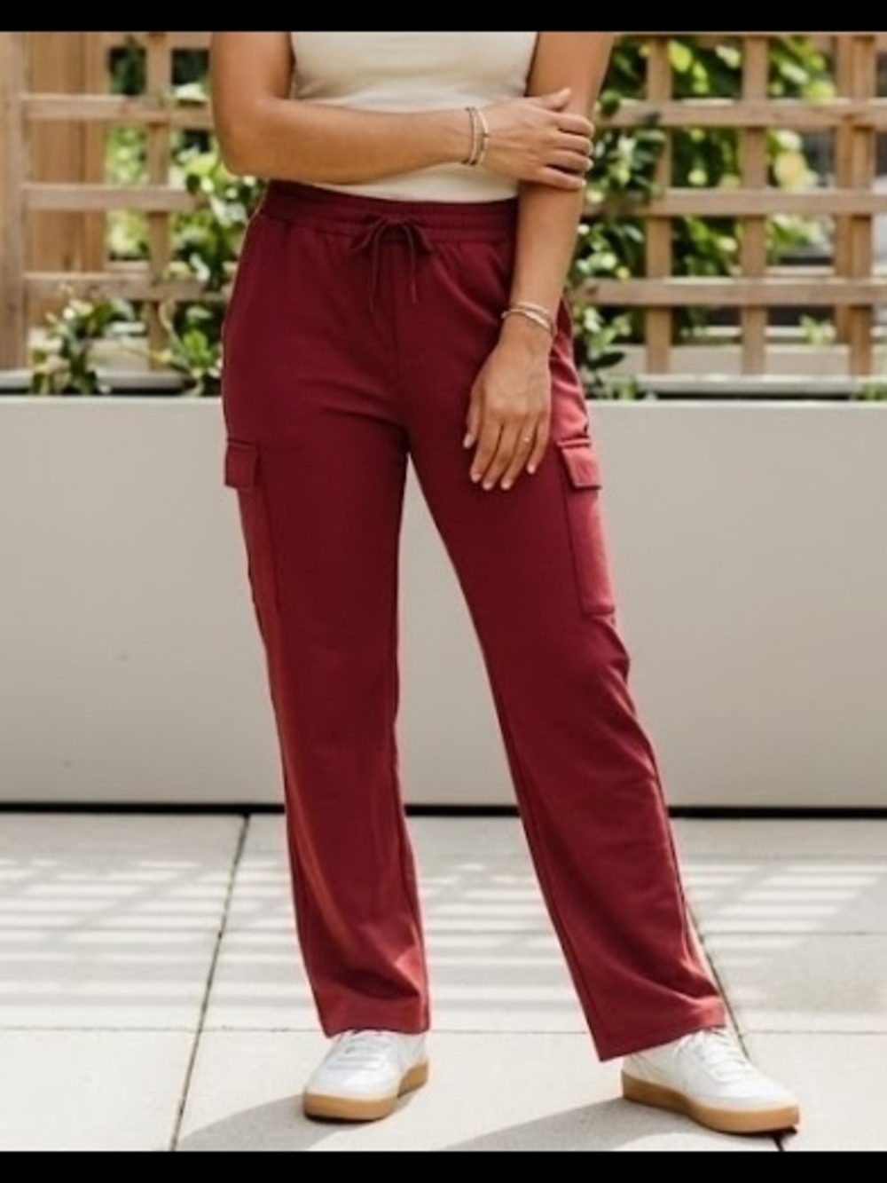 Mondetta Burgundy Cargo Track Pants Size L